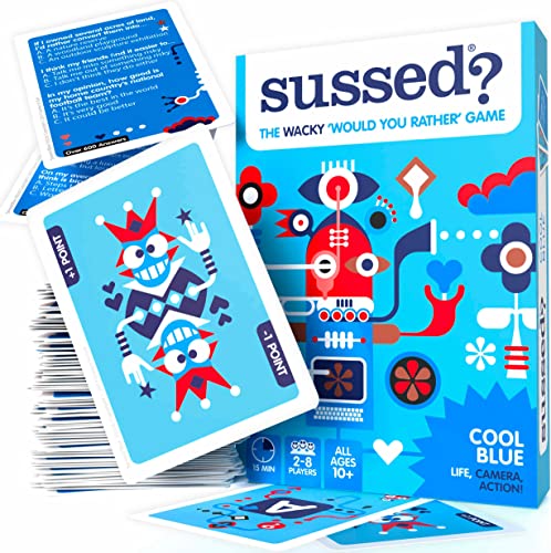 SUSSED The Wacky ‘Would You Rather’ Card Game - Ages: Teens, Kids 10+, Adults - Stocking Filler, Fun Cool Blue Deck