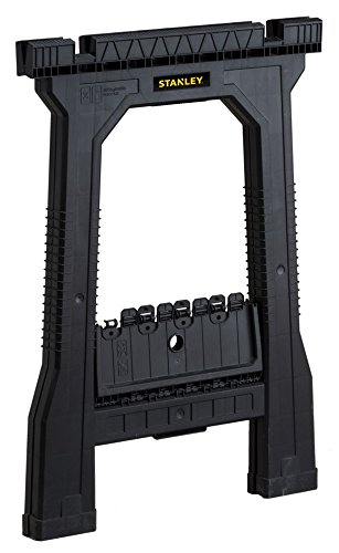 STANLEY Folding Junior Work Bench Saw Horse Twin Pack, with Tray for Tools and Small Parts, STST1-70355, Black