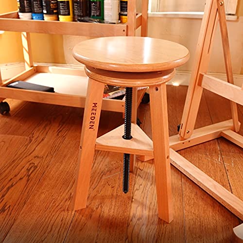 MEEDEN Wooded Drafting Stool with Adjustable Height,Artist Stool,Wood Bar Stool,Kitchen Stool,Perfect for Artists Studio,Home Use,Kitchen,Bars