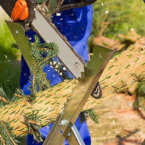 Monzana Saw Horse | Folding Trestle | Galvanised Metal Workbench | Timber Cutting Chainsaw Holder | Log Splitter Wood Hand Saw | Sawhorse | Foldable | Heavy Duty | 150 kg