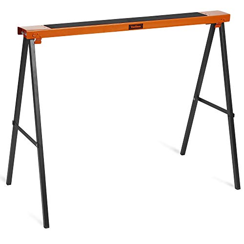 VonHaus Saw Horse Pair - Saw Horses Twin Pack with 250kg Weight Capacity - Log Saw Horse, Lightweight with Carry Handle and Non-Slip Work Surface - Portable Saw Horse for Cutting Logs