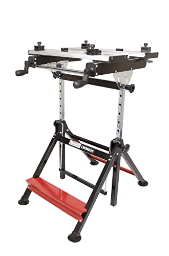 LUMBER JACK Foldable Workmate, Metal Work Horse Stand, Heavy Duty with Height Adjustment