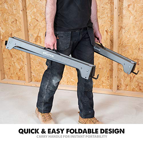 Evolution Compact Folding Saw Horse Twin Pack (AKA Saw Bench, Sawhorse Workbench, Saw Horses, Sawing Horse) - Supports Up to 500 kg - Lightweight & Portable
