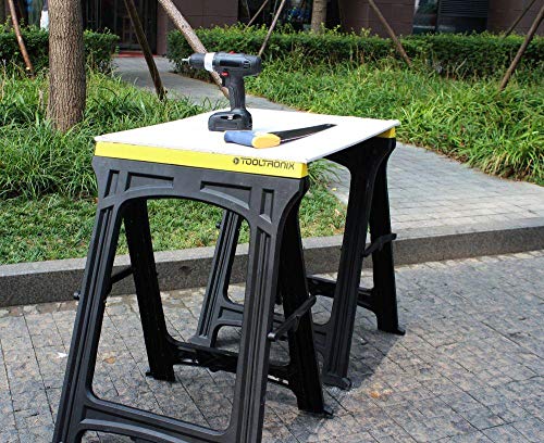 ToolTronix Folding Saw Horse Trestle Twin Support Bars Cutting Stands Work Bench