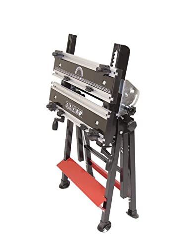 LUMBER JACK Foldable Workmate, Metal Work Horse Stand, Heavy Duty with Height Adjustment