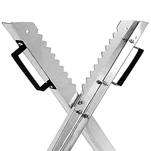 Monzana Saw Horse | Folding Trestle | Galvanised Metal Workbench | Timber Cutting Chainsaw Holder | Log Splitter Wood Hand Saw | Sawhorse | Foldable | Heavy Duty | 150 kg