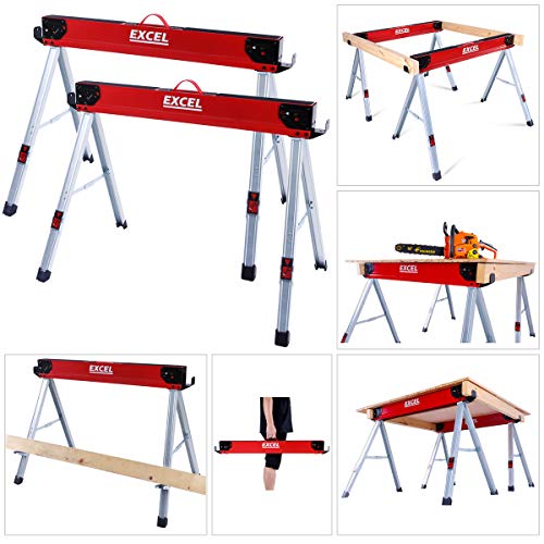 Excel Steel Sawhorse Heavy Duty Twin Pack 1178kg Capacity