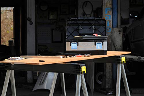 STANLEY Folding Work Bench Saw Horse Twin Pack, Heavy Duty Metal Leg with Side Latch, 1-97-475