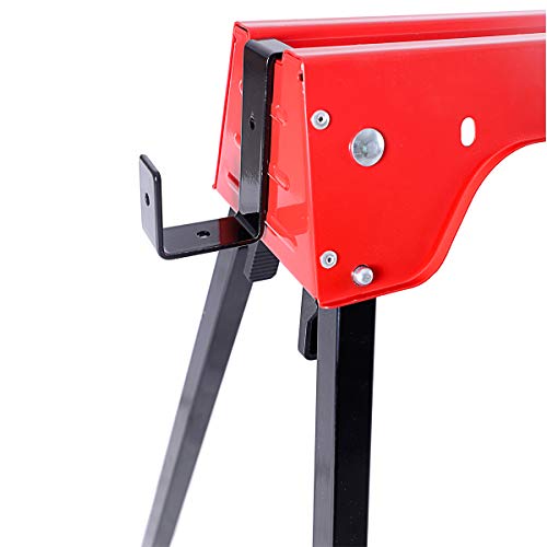 Excel Compact Folding Steel Saw Horse Heavy Duty Twin Pack Supports Up to 500kg Capacity Lightweight & Portable - Sawhorse - Saw Bench - Sawhorse Workbench - Saw