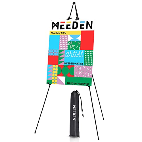 MEEDEN Easel Stand, 63" Art Display Easels, Instant Tripod Metal Easel with Bag, Portable Folding Easel for Display Painting Canvas, Wedding Signs, Presentations, Posters