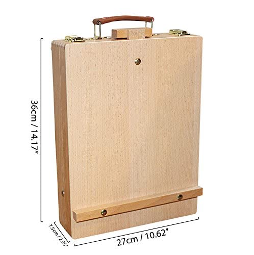 Kurtzy Portable Wooden Desktop Painting & Drawing Easel with Storage Box - Holds up to 30cm/11.81 Inch Canvas - Adjustable Beechwood Desk & Table Art Sketching Board for Beginner & Student Artists