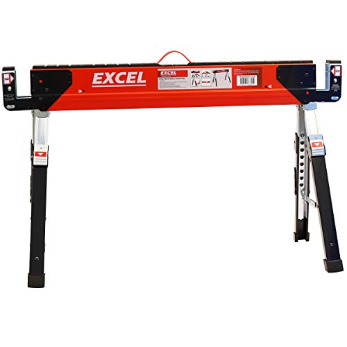 Excel Heavy Duty Steel Sawhorse Adjustable Legs Twin Pack
