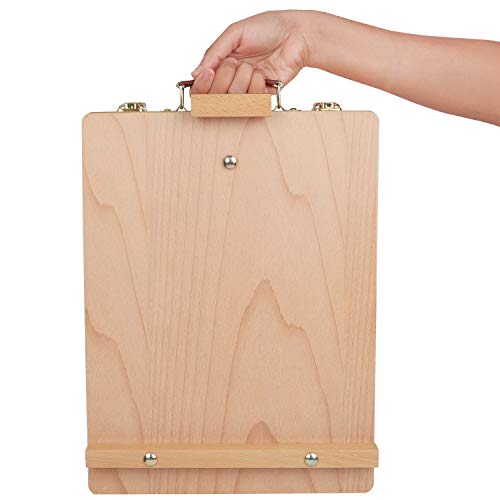 Kurtzy Portable Wooden Desktop Painting & Drawing Easel with Storage Box - Holds up to 30cm/11.81 Inch Canvas - Adjustable Beechwood Desk & Table Art Sketching Board for Beginner & Student Artists