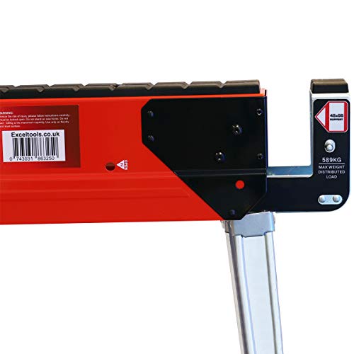 Excel Heavy Duty Steel Sawhorse Adjustable Legs Twin Pack