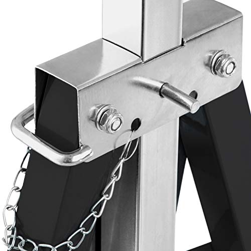 Valleitia 2X Telescopic Builders Trestles, Telescopic Saw Horses, Load Capacity 200 kg, Height Adjustable 80-130 cm, Builders Trestles with Anti-Slip Protection