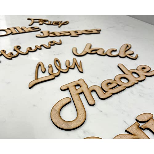 CAO Personalised Wooden Name Sign – Whimsical Wooden Letters – Artistic Wooden Words – Classical Mdf Letters – Decorative Wooden Wall Plaques – Special Events Wooden Signs – Size (Height 2cm)