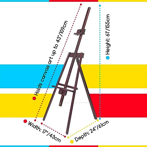 MEEDEN Easel Stand for Painting, Art Easel, Painting Easel for Wedding, Artist Display A-Frame Design Solid Beech Wooden Easel, Holds Canvas up to 43"