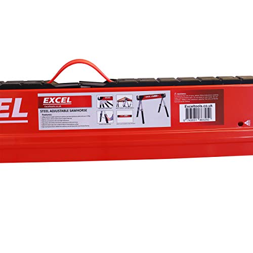 Excel Heavy Duty Steel Sawhorse Adjustable Legs Twin Pack