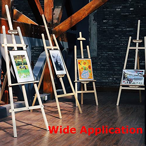 Large Easel 69 Inch 175cm Studio Easel, Craft Display Easels Foldable Wood Painting Canvas Stand, Adjustable Durable Artist Wedding Stand Sketch Drawing Display Easel, Easy to Assemble Tripod Easel