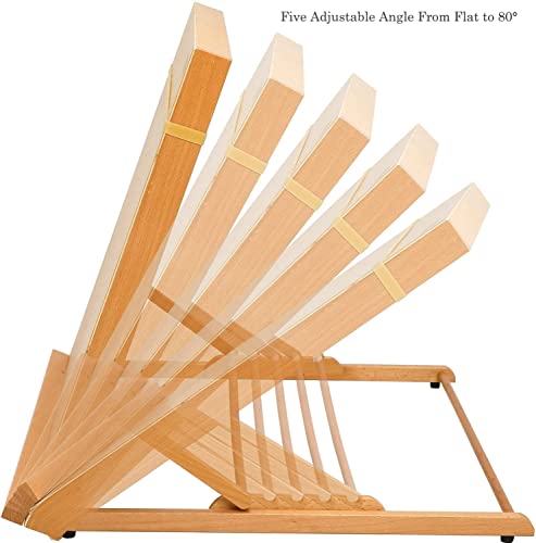 MEEDEN A2 Large Studio Artist Drawing & Sketching Board, Portable & Adjustable Solid Beech Wood Sketchboard for Students, Beginners & Artist- Wood Desktop/Tabletop Easel, 25 3/5" X 19" (A2)