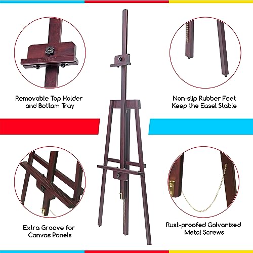 MEEDEN Easel Stand for Painting, Art Easel, Painting Easel for Wedding, Artist Display A-Frame Design Solid Beech Wooden Easel, Holds Canvas up to 43"