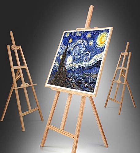 Large Easel 69 Inch 175cm Studio Easel, Craft Display Easels Foldable Wood Painting Canvas Stand, Adjustable Durable Artist Wedding Stand Sketch Drawing Display Easel, Easy to Assemble Tripod Easel