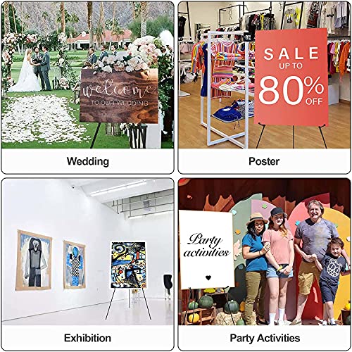 Display Easel Stand for Wedding Sign & Poster 63'' Portable Art Easel for Floor Adjustable Metal Easel Black