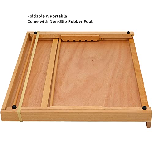 MEEDEN A2 Large Studio Artist Drawing & Sketching Board, Portable & Adjustable Solid Beech Wood Sketchboard for Students, Beginners & Artist- Wood Desktop/Tabletop Easel, 25 3/5" X 19" (A2)