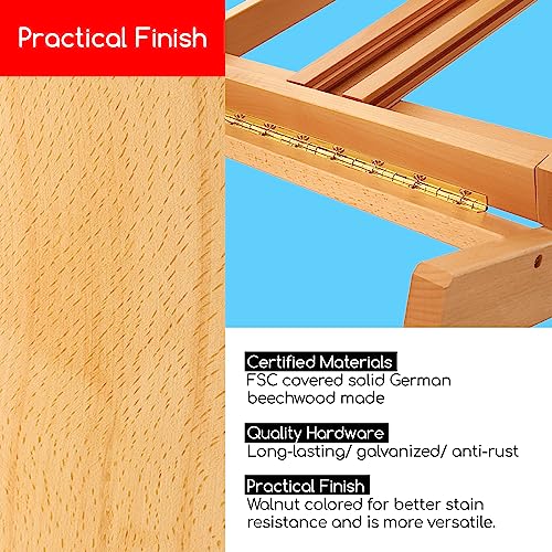 MEEDEN Large H-Frame Easel, Easel Stand for Painting, Painting Easel, Easel Stand for Display, Solid Beechwood Wooden Easel, Easels for Painting Canvas, Holds Canvases Up to 78", Natural Color