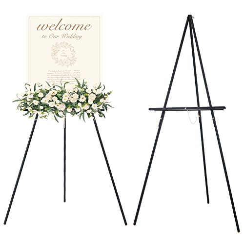 MEEDEN Display Easel 64" High A-Frame Tripod, Pine Wood Floor Easel, Lightweight and Sturdy Wedding Easel, Holds Up to 40" Canvas, Wooden Display Holder Stand for Paintings, Sales, Welcome, More Signs