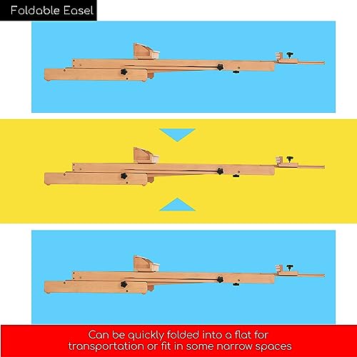 MEEDEN Large H-Frame Easel, Easel Stand for Painting, Painting Easel, Easel Stand for Display, Solid Beechwood Wooden Easel, Easels for Painting Canvas, Holds Canvases Up to 78", Natural Color