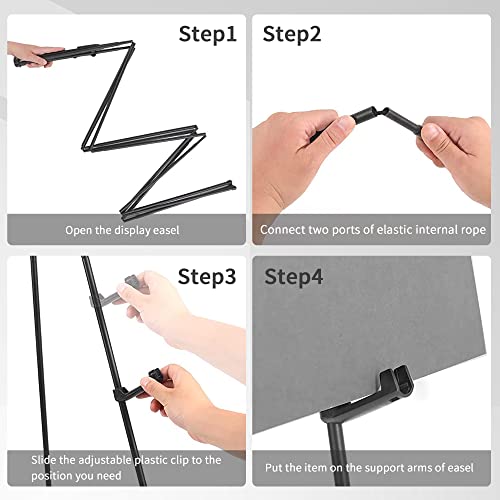 Easel Stand for Display Artists Wedding Sign Poster Adjustable Easy Folding Art Poster Metal Stand 63 Inch Instant Tripod Foldable Portable Floor Easel for Wedding, Painting, Show