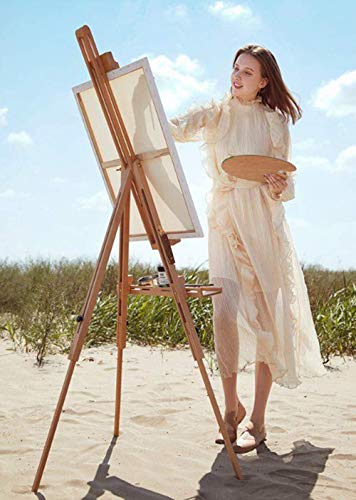 MEEDEN Tripod Field Painting Easel - Universal Tripod Easel Adjustable Portable Painting Easel Stand Beech Wood Artist Easel, for Painters, Students, and Landscape Artists, Hold Canvas Art up to 44"