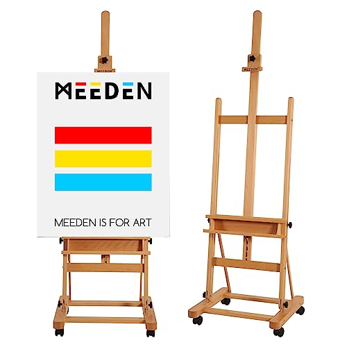 MEEDEN Easel Stand, Foldable Large Studio H-Frame Easel for Painting, Movable Painting Easel for Adults, Floor Painting Artist Easel, Holds Canvas Art up to 48"