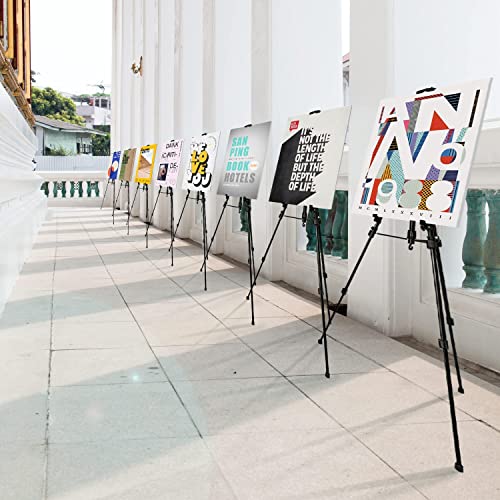 STANDNEE Artist Easel Stand Easel for Painting Canvase , 50 to 155cm Art Easel for Painting & Displaying, Aluminum Adjustable Height Display Tripod with Portable Bag/Folding Keg/Apron.(Black)