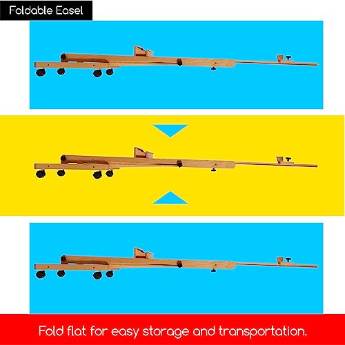 MEEDEN Easel Stand, Foldable Large Studio H-Frame Easel for Painting, Movable Painting Easel for Adults, Floor Painting Artist Easel, Holds Canvas Art up to 48"