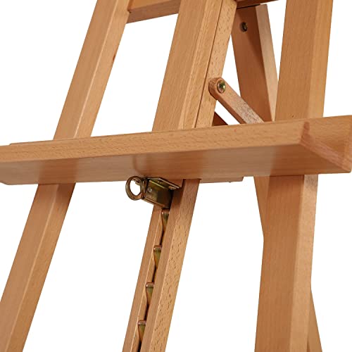 MEEDEN Easel Stand, Holds Canvas up to 43", Studio Easel, Artist Easel, Solid Beech Wooden Easel, Painting Easel for Adults, Adjustable Easel from 57-76" and Working Angles
