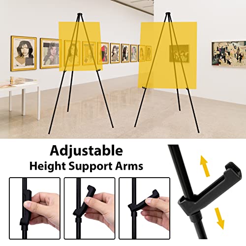 VAIIGO Display Easel for Wedding Sign, Portable Folding Easel Floor Art Easel, Adjustable 168cm Tall Metal Poster Easel, Collapsible Tripod Easel for Display Sign,Painting,Poster,Trade Showsetc(1Pack)