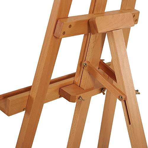 MEEDEN Easel Stand, Holds Canvas up to 43", Studio Easel, Artist Easel, Solid Beech Wooden Easel, Painting Easel for Adults, Adjustable Easel from 57-76" and Working Angles
