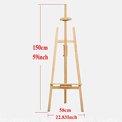 Studio Easel 1.50m Foldable Wooden Painting Drawing Stand Professional Painter Drawing Board Art Display Easel Stand Tall Studio Easels for Artist Sketching Wedding Sign