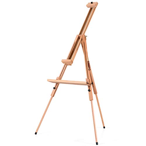 GiantexUK Wooden A-Frame Easel, Folding Studio Picture Holder, Adjustable Tripod Drawing Display Stand for Artists, Students and Adults, Holds Canvas Up to 78cm