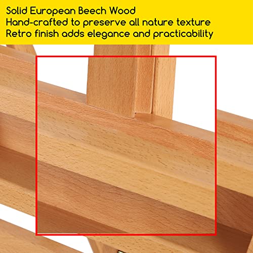 MEEDEN Studio H-Frame Easel with Storage Tray, Solid Beech Wood Artist Painting Easel, Best Wooden Floor Easel, Holds Canvas Art up to 48"