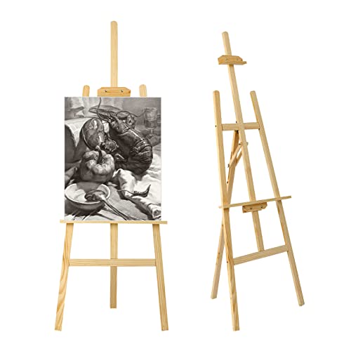 PetHot Easel Stand 1.5M Studio Easel Canvas Stand for Wedding Adjustable Drawing Painting Holder Foldable Artist Tripod Easel for Painting Sketch Exhibition