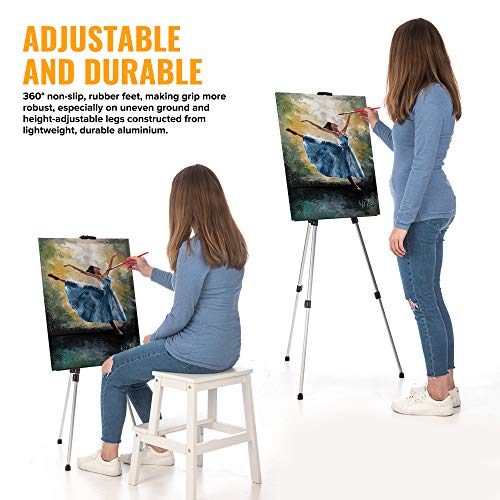 LIVIVO Professional Folding Adjustable Artist Field Studio Telescopic Painting Stand Holder Easel Display Tripod with Carry Bag