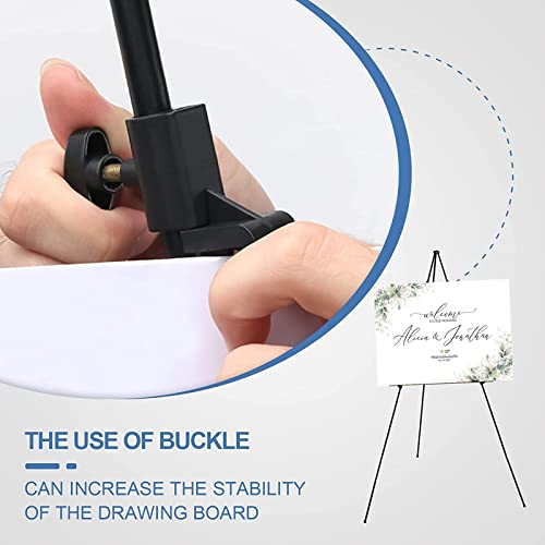 Easel Stand for Wedding - Foldable Portable 168cm High Display Easel Poster Stand - Easy to Fold Retractable Adjustable Black Easel Artists Easel Indoor and Outdoor(1 Pack)