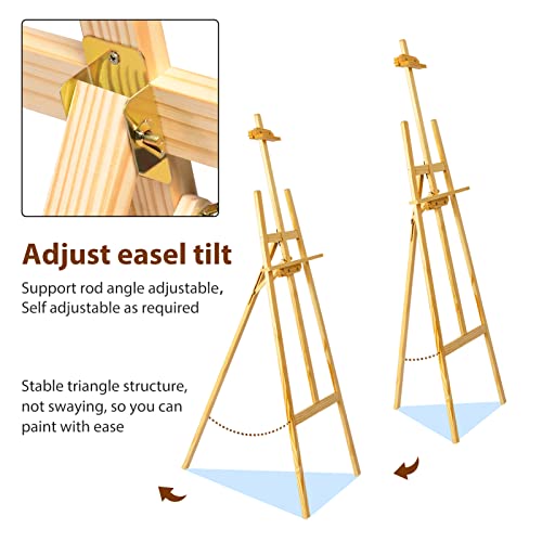 Supernic Studio Easel 1.5M Adjustable Drawing Painting Holder 59inch Wooden A-Frame Display Drawing Board Folding Art Stand for Painting