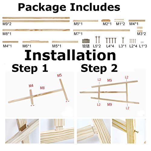 Studio Easel 1.50m Foldable Wooden Painting Drawing Stand Professional Painter Drawing Board Art Display Easel Stand Tall Studio Easels for Artist Sketching Wedding Sign