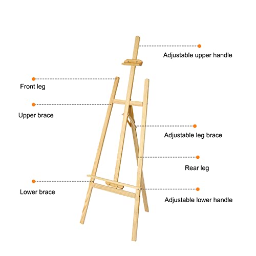 PetHot Easel Stand 1.5M Studio Easel Canvas Stand for Wedding Adjustable Drawing Painting Holder Foldable Artist Tripod Easel for Painting Sketch Exhibition