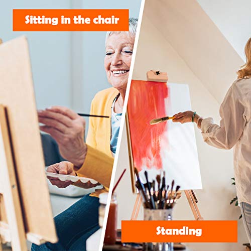 GYMAX Wooden Tripod Easel, Adjustable Drawing A-Frame with Handle, Foldable Studio Easels for Painting, Sketching, Display