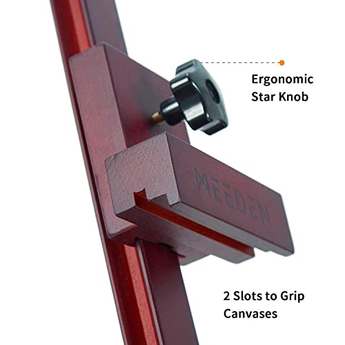 MEEDEN Easel Stand, Solid Beech Wood Display Easel, Artist Painting Easel, Studio Easel Adjustable Height from 57"-76", Holds Canvas up to 43", Adjustable Angles A-Frame Floor Easel, Walnut Color